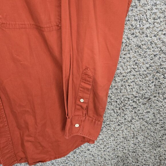 Duck Head Expedition Shirt Mens‎ Medium Orange Button Up Pockets Casual Cotton - Picture 2 of 8